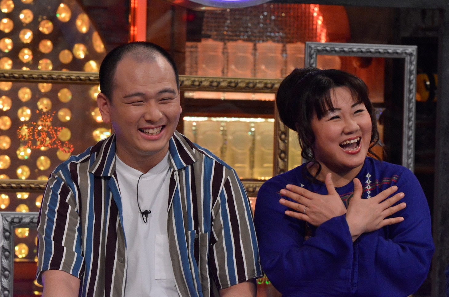 左からMr.シャチホコ、みはる。(c)読売テレビ