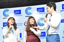 （左から）相席スタート・ケイ、ゆにばーす。