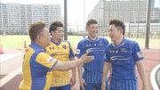 「熱烈！ホットサンド」のラグビー企画に出演する（左から）サンドウィッチマン、X-GUN。(c)STV