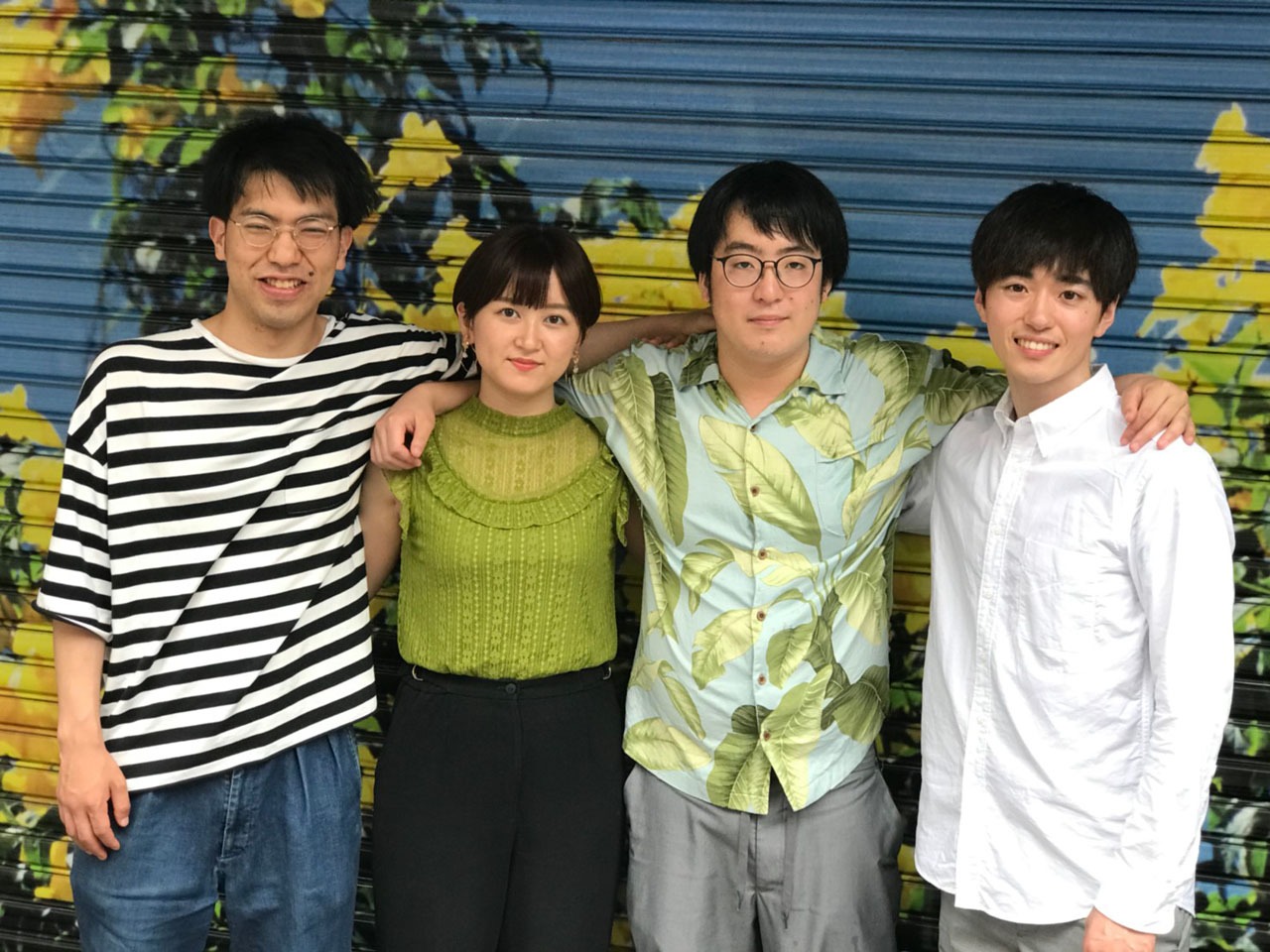 左からフェー篠原、ラランドさーや、ガクヅケ木田、斉藤瑞暉。