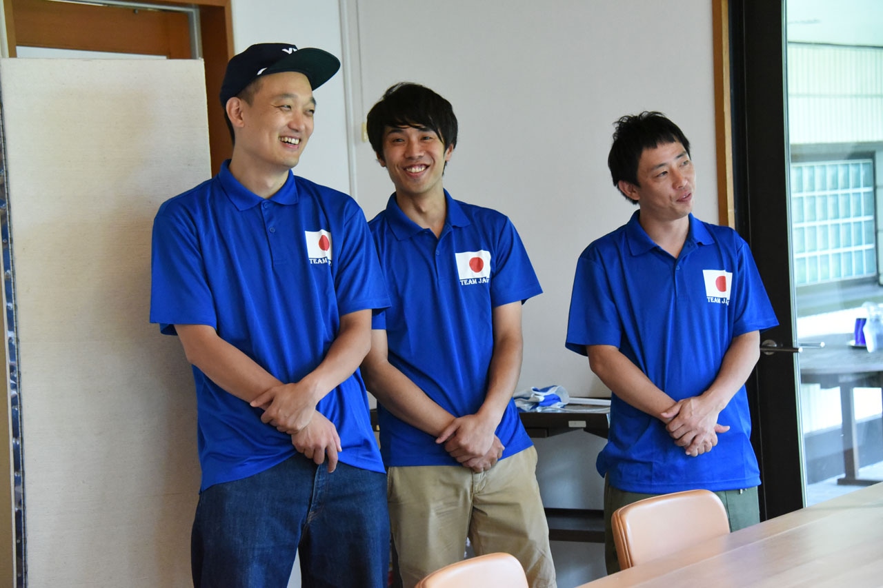 モルック世界大会壮行会の様子。