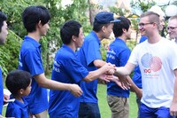 モルック世界大会壮行会の様子。