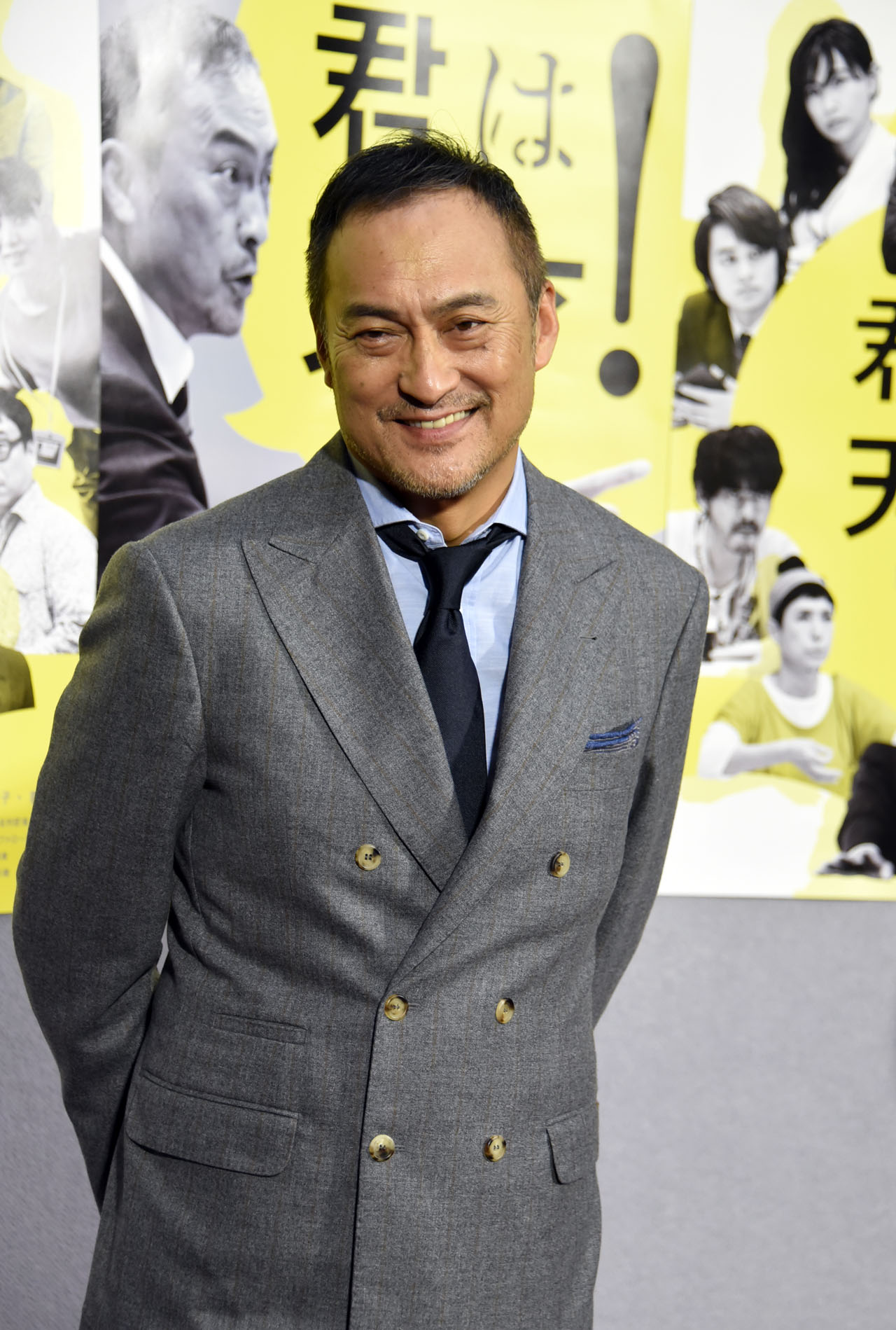 取材会に出席した渡辺謙。