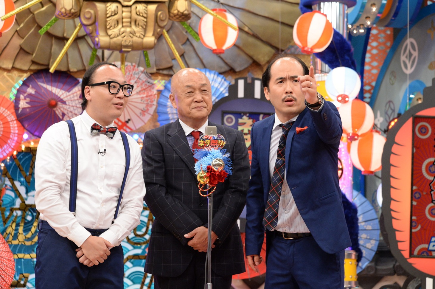 トレンディエンジェルと田山涼成（中央）。(c)ABCテレビ