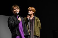 身長で張り合う祇園・木崎（左）とおばたのお兄さん（右）。