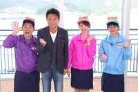 左からスピードワゴン井戸田、船越英一郎、おのののか、福山康平。(c)テレビ岩手