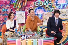 （左から）ベッキー、東野幸治、蛍原徹。(c)テレビ朝日