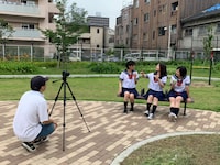 MV撮影中の様子。