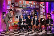 (左から)かまいたち、ジャルジャル、アキナ。(c)ABCテレビ