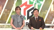 「熱闘！Mリーグ」に出演する（左から）須田亜香里、爆笑問題・田中。(c)テレビ朝日