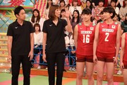 （左から）チュートリアル徳井、大林素子、黒後愛、古賀紗理那。(c)フジテレビ