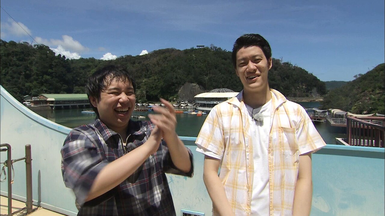 「冒険発掘バラエティ 霜降り明星のあてみなげ」のロケの様子。(c)静岡朝日テレビ