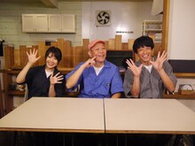 左から阿部美里アナウンサー、千原せいじ、品川庄司・庄司。