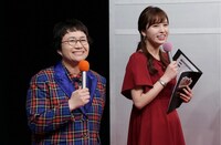 左からハリセンボン春菜、角谷暁子テレビ東京アナウンサー。