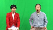MCの原田修佑（テレビ東京アナウンサー）とハライチ澤部（右）。