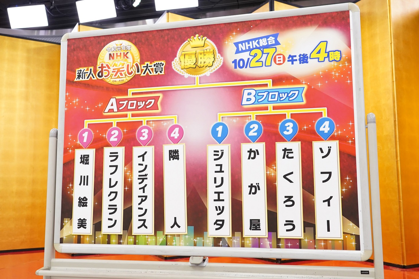 決定したブロック分けとネタ順。