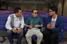 タモリとナイツ（両端）。(c)テレビ朝日