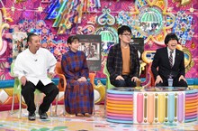 （左から）千鳥・大悟、吉岡里帆、土田晃之、蛍原徹。(c)テレビ朝日