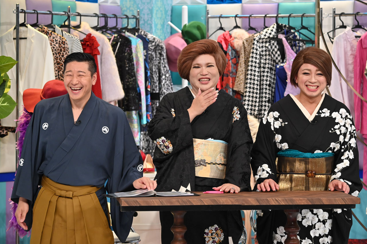 左からチョコレートプラネット長田、IKKO、チョコレートプラネット松尾。(c)テレビ朝日