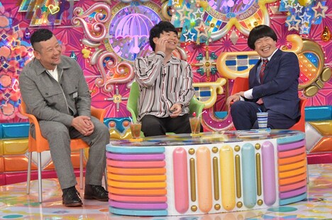 (左から)ケンドーコバヤシ、オードリー若林、蛍原徹。(c)テレビ朝日