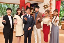 （左から）アキラ100%、紫吹淳、藤井隆、博多大吉、ゆきぽよ、石黒彩。(c)TBS