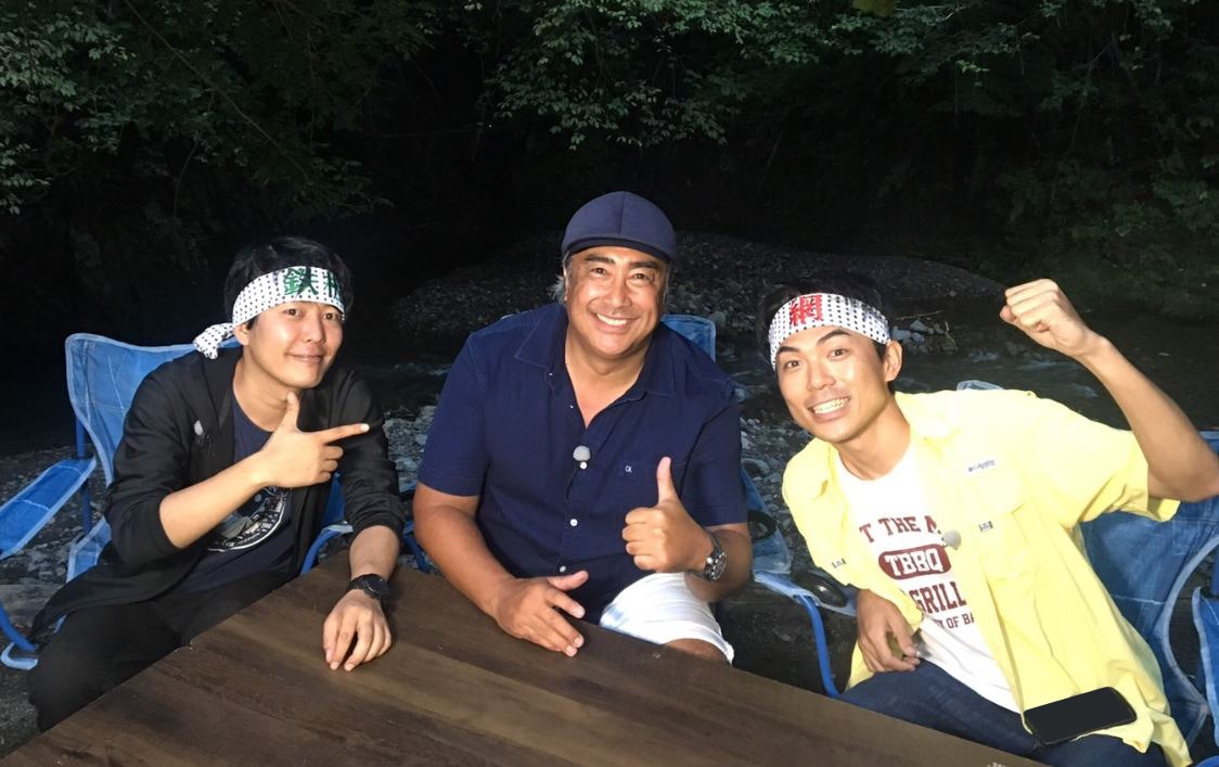 左からうしろシティ阿諏訪、田中ケン、たけだバーベキュー。(c)BS日テレ