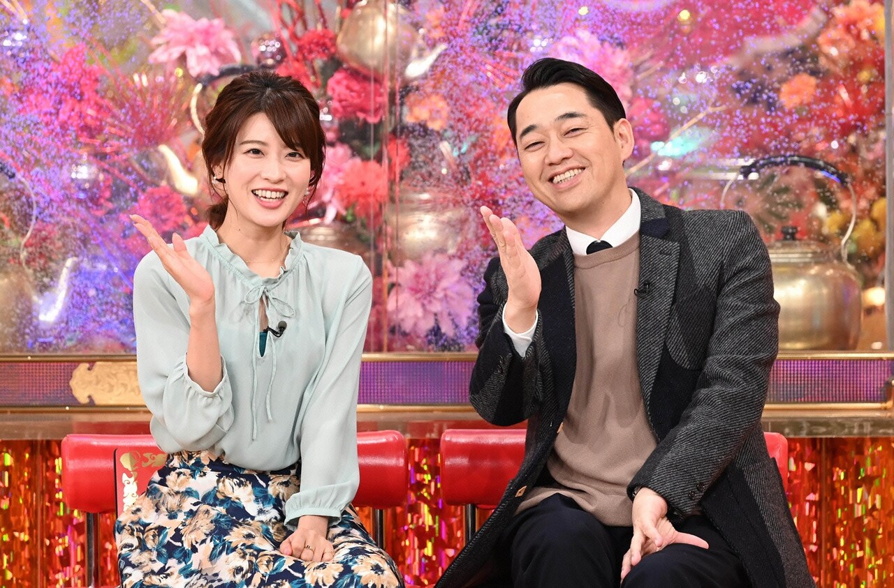 左から郡司恭子アナウンサー、バナナマン設楽。(c)日本テレビ