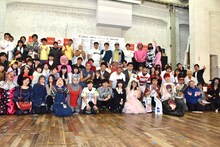 吉本坂46の2期生オーディション1次審査合格者発表会に集まった芸人やタレントたち。