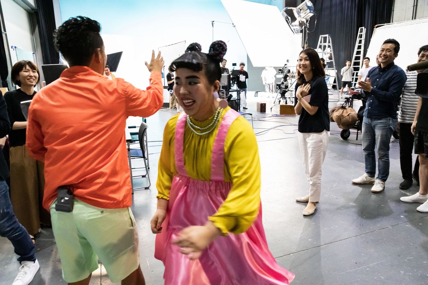 CM撮影中の様子。