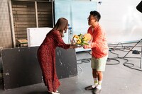 CM撮影中の様子。