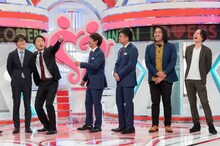 左からスーパーマラドーナ、銀シャリ、見取り図。(c)読売テレビ