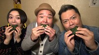 （左から）宇都宮まき、内山信二、ブラックマヨネーズ小杉。(c)ABCテレビ