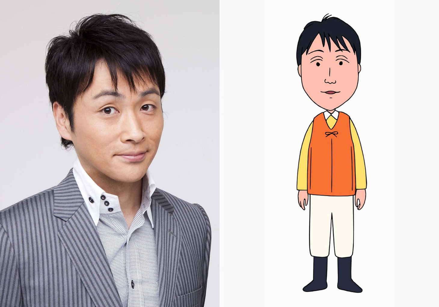 アンジャッシュ児嶋と、児嶋が声を当てる大島さんのイラスト。