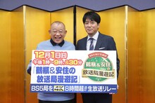 左から笑福亭鶴瓶、安住紳一郎アナウンサー。