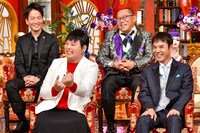 「有田哲平と高嶋ちさ子の人生イロイロ超会議」に出演する（前列左から）Mr.シャチホコ、いっこく堂、（後列左から）新子景視、十文字幻斎。(c)TBS