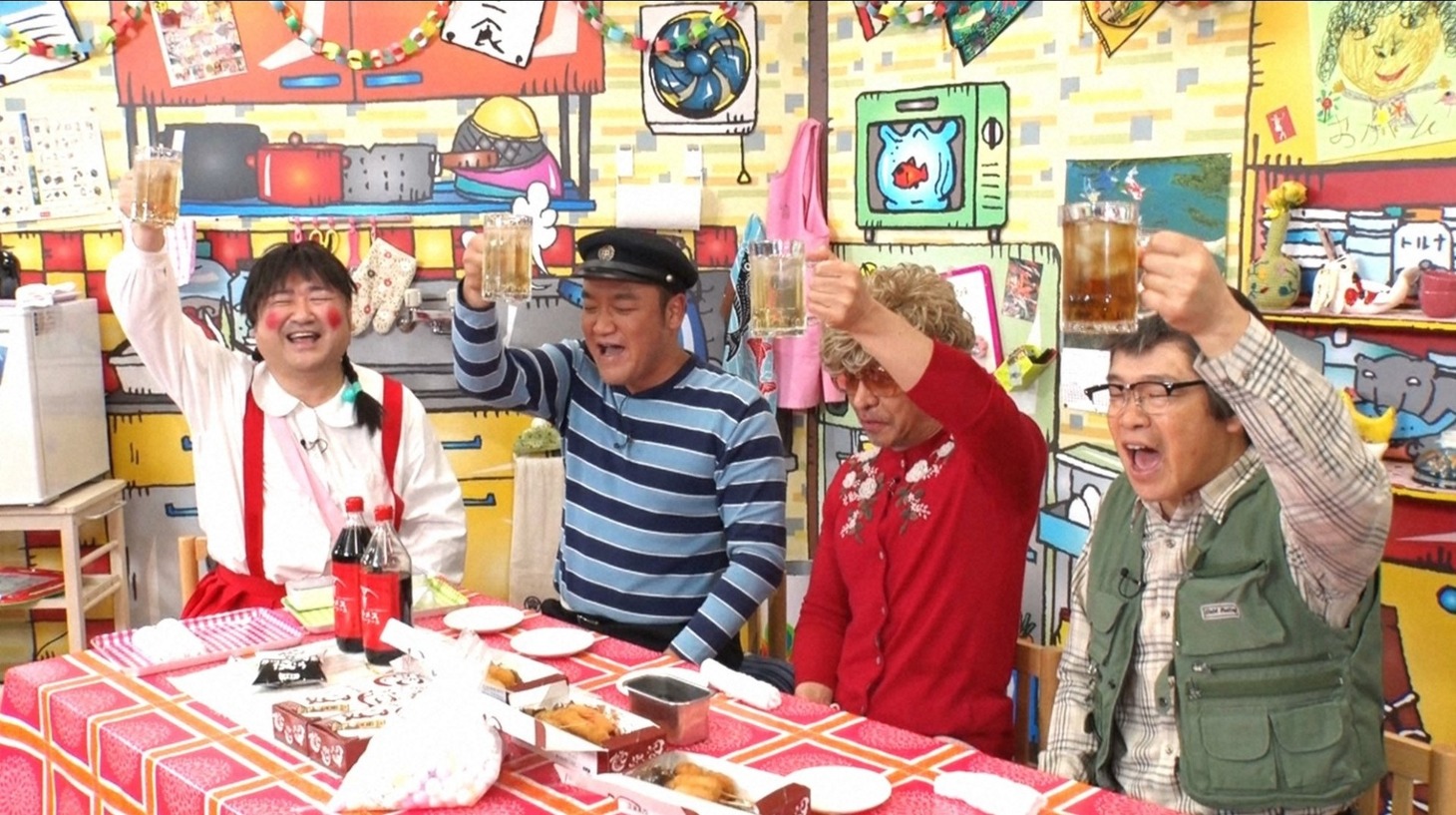 （左から）さだ、たむらけんじ、松本人志、蛍原徹。(c)ABCテレビ