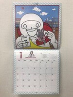「佐久間一行イラストカレンダー2020」の使用イメージ。