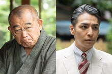 吉田茂を演じる笑福亭鶴瓶（左）と白洲次郎を演じる生田斗真（右）。(c)テレビ東京