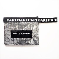 「YOKO FUCHIGAMI シルバークラッチバッグ」