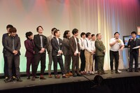 記者会見のワンシーン。