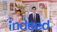 Indeedの新CM「コンビニ」編（銀シャリバージョン）より。