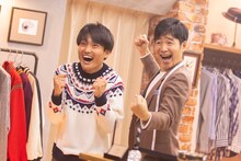 CM撮影中のジャルジャル。