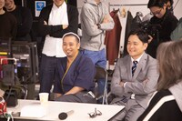 CM撮影中の千鳥。