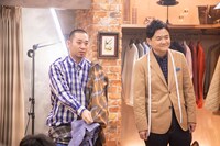 CM撮影中の千鳥。