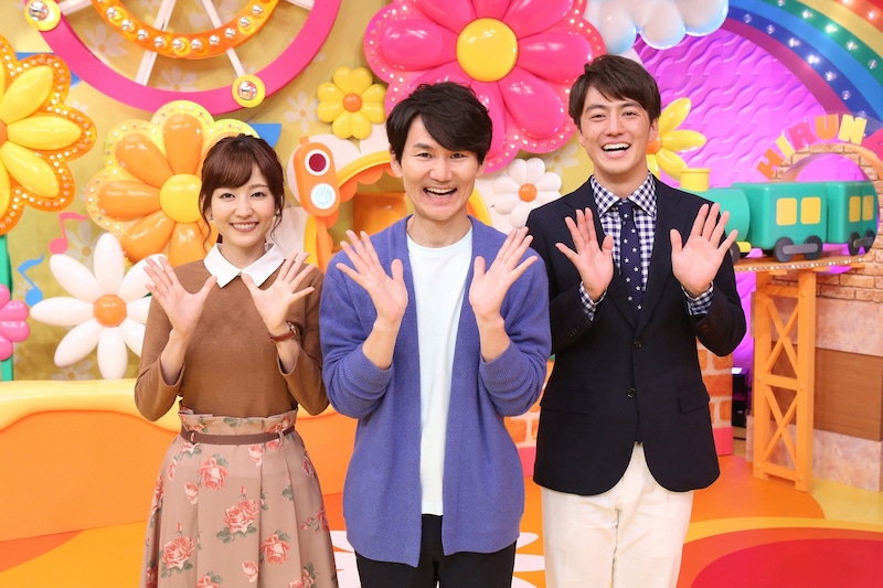 左から滝菜月アナウンサー、南原清隆、梅澤廉アナウンサー。(c)日本テレビ