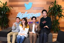 左からかまいたち山内、相席スタート・ケイ、相席スタート山添、かまいたち濱家。