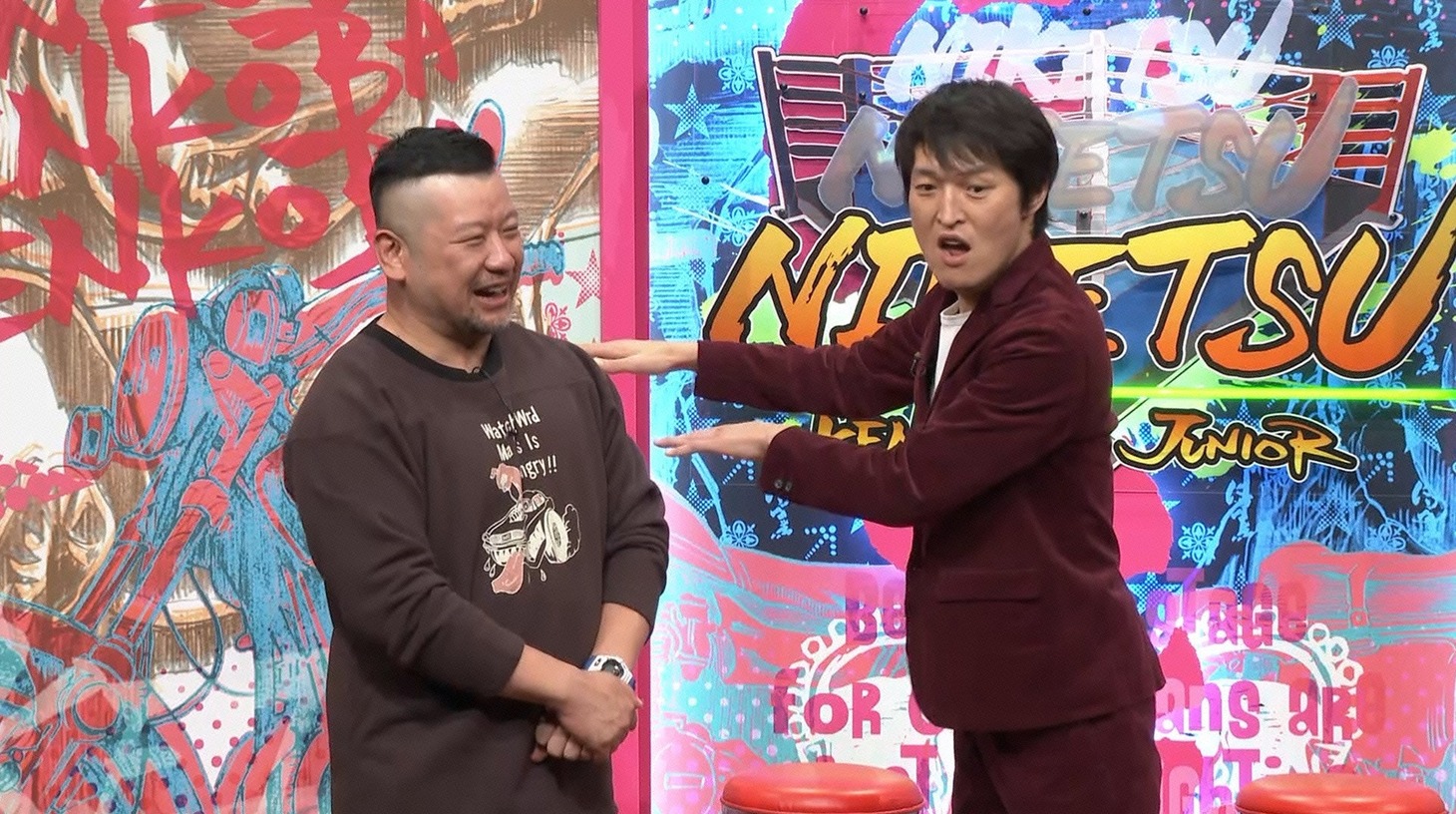 左からケンドーコバヤシ、千原ジュニア。(c)読売テレビ