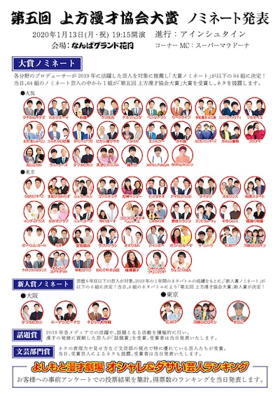 「第五回上方漫才協会大賞」チラシ