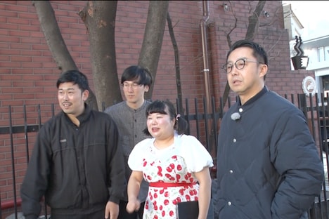 (左から)岡野陽一、ザ・マミィ林田、ゆめちゃん、おぎやはぎ矢作。(c)フジテレビ