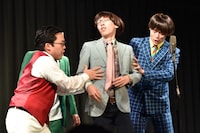 怪奇！YesどんぐりRPGのネタに、真空ジェシカ・カワマタ（中央）がサプライズで引きずり出された場面。